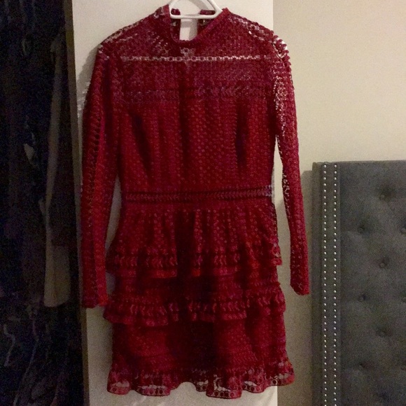 Aqua red lace dress - Picture 4 of 4